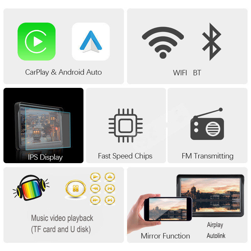 7 IPS Schermo Smart per Auto Wireless Carplay Proiezione Mobile dello Smartphone Navigazione