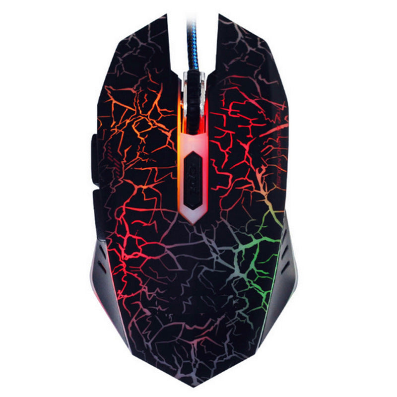 Set di tastiera da gioco cablata J10 con retroilluminazione tricolore, mouse da gioco luminoso e tastiera