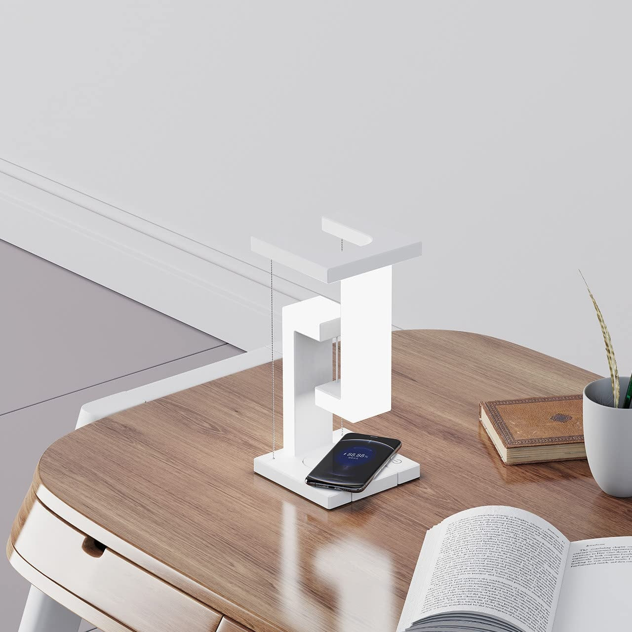 Lampada da tavolo a sospensione wireless per smartphone creativa, lampada per casa